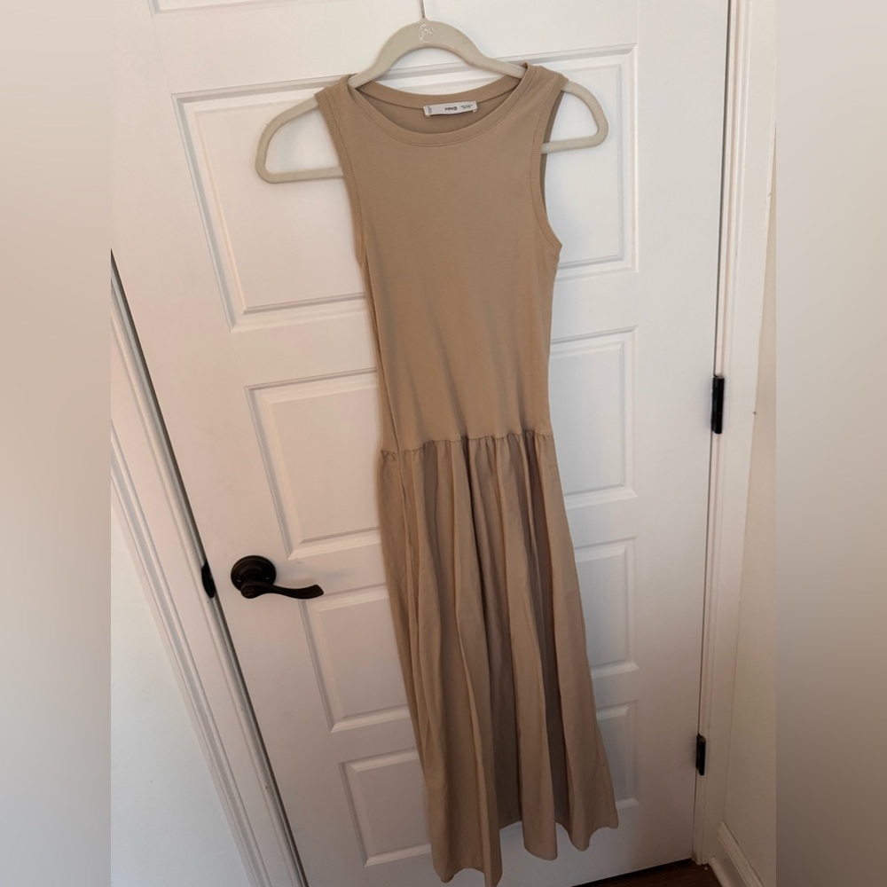 Mango Ribbed Beige Dress